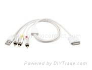 Apple Dock Connector to Composite AV Cable with USB