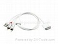 Apple Dock Connector to R/L Cable with