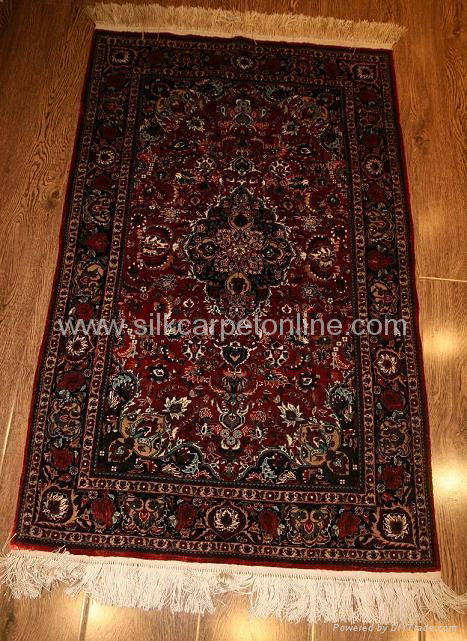 handmade silk carpet 30year old 2