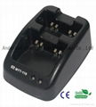 Desktop dual quick two way radio battery charger 