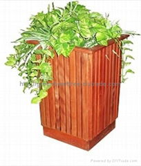 2011 hot selling outdoor public furniture wood flower planter