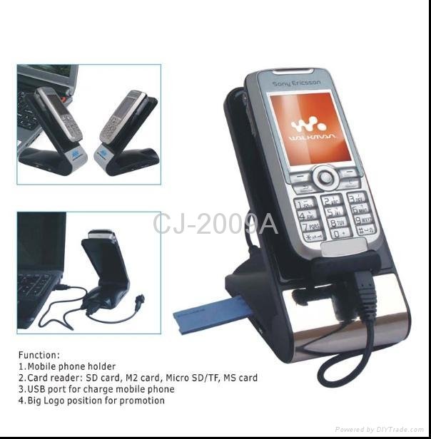 mobile holder with 4 card readers and charger 2