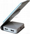 USB HUB with rotatable mobile phone holder and charger 1
