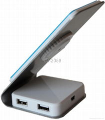 USB HUB with rotatable mobile phone holder and charger