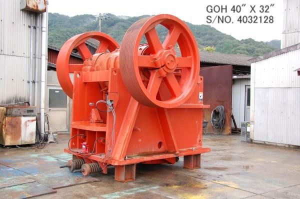 USED GOH 40 inch X 32 inch SINGLE TOGGLE JAW CRUSHER S/NO. 4032128