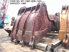 CODE NO. WT-13M3-GDB-132G (CAPACITY 13M3) GRAB DREDGER BUCKET. *WEIGHT: 48 TONS