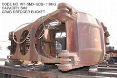 CODE NO. WT-5M3-GDB-118HG (CAPACITY 5M3) GRAB DREDGER BUCKET. *WEIGHT: 23 TONS