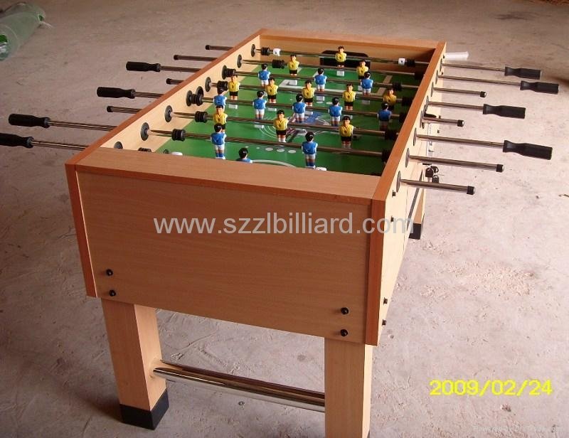 Indoor coin-operated soccer table