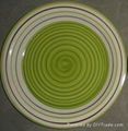 Stoneware 10.5" handpainted dinner plate/ flat plate