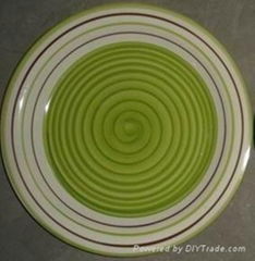 Stoneware 10.5" handpainted dinner plate