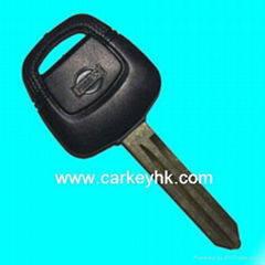 Nissan Sentra transponder key shell with black logo 