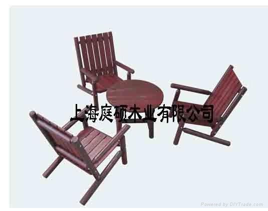 刻纹木家具休闲桌椅（四件套）
