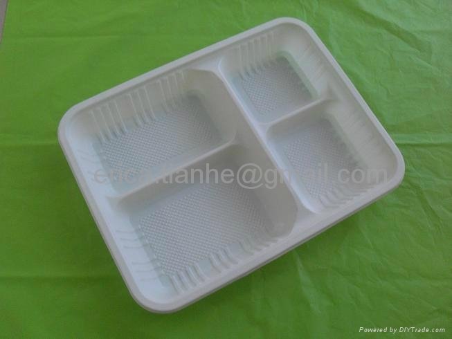 biodegradable four coms container, lunch box