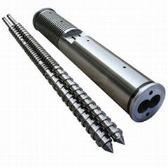 Rubber machine screw barrel