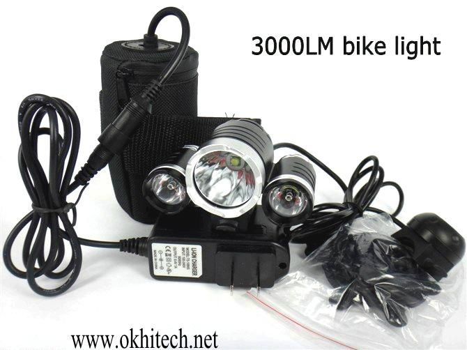 LED bicycle light set 3000LM rechargeable