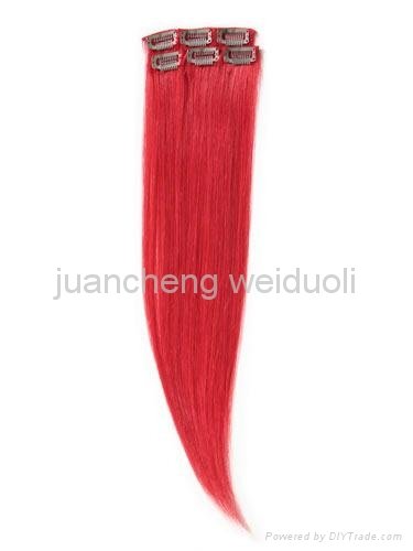 100%remy clip in human hair extension 4