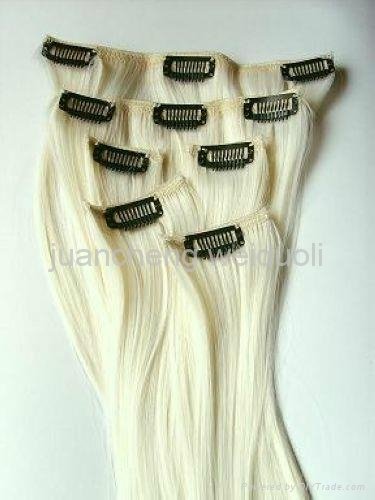 100%remy clip in human hair extension 5
