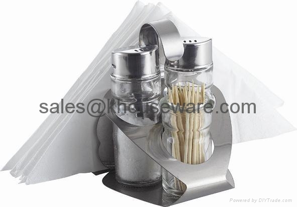 Salt,Pepper,Napkin Holder & Toothpick Holder Set