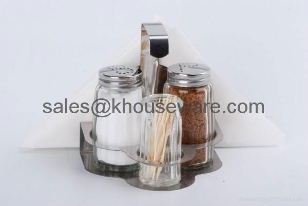 Salt,Pepper,Napkin Holder & Toothpick Holder Set 3