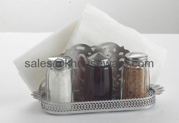 Salt,Pepper,Napkin Holder & Toothpick Holder Set 4