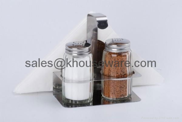 Salt,Pepper And Napkin Holder Set 3