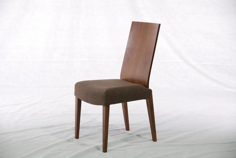 Walnut Solid Wood & Fabric Dining Chair (Dining Room)