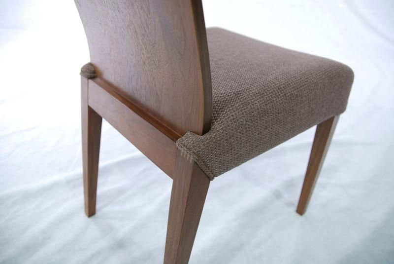 Walnut Solid Wood & Fabric Dining Chair (Dining Room) 4