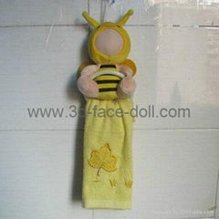 3d face doll with towel hang