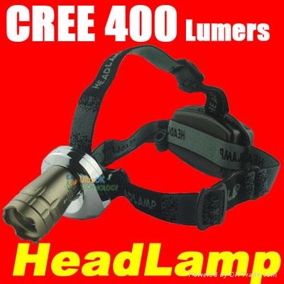 CREE LED 400LM Adjustable Focus Headlamp Flashlight Light 3-Mode Waterproof 