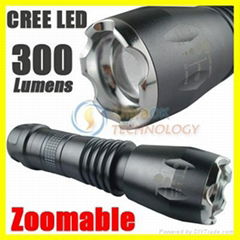 Hotest Version CREE Q5 LED Adjustable Focus Flashlight Torch Ultra Bright 300 LM