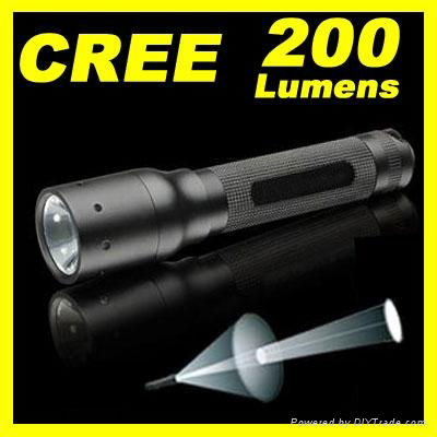 Zoomable Adjustable Focus CREE LED Aluminum Alloy Flashlight Torch 200 lumen 