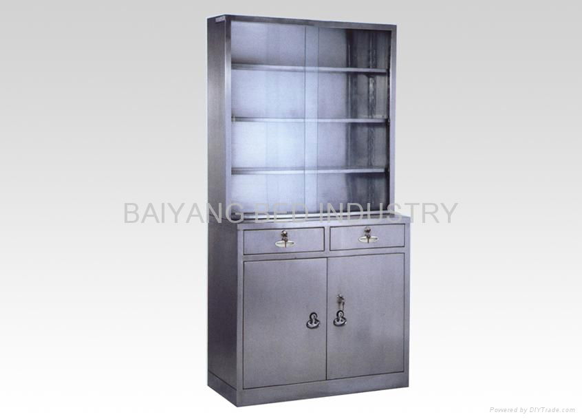 Stainless steel medicine cabinet with drawers
