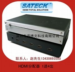 HDMI分配器 HDMI1*4/1*8分配器1080P高清產