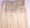  straight hair, clips hair extension  2