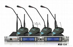 UHF Four channels wireless conference microphone system