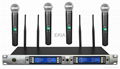 Four channels UHF handheld or clip-on wireless microphone 1