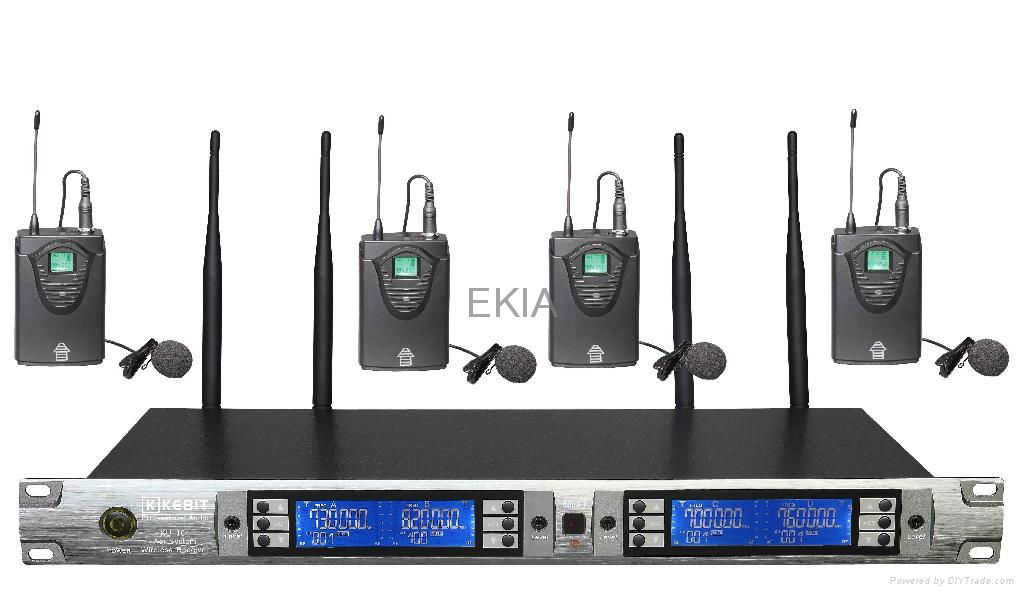 Four channels UHF handheld or clip-on wireless microphone 2