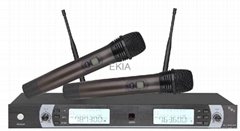 Wholesale!! UHF Dual channels cordless microphone with 200 optional frequencies