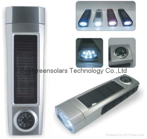 5LED solar flashlight
