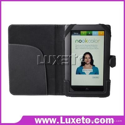 PU and genuine leather case for Barnes & Noble nook color 4