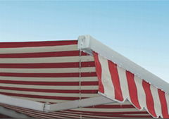 Classic water channel stretch arm awning