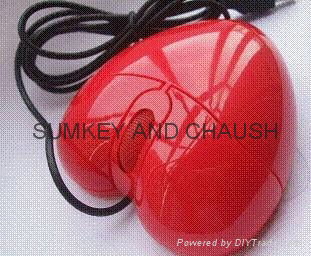 heart shape wired optical mouse for gift