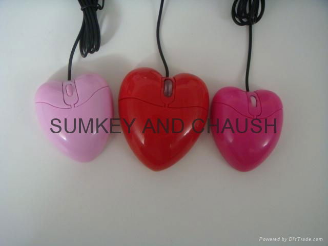 heart shape wired optical mouse for gift 4