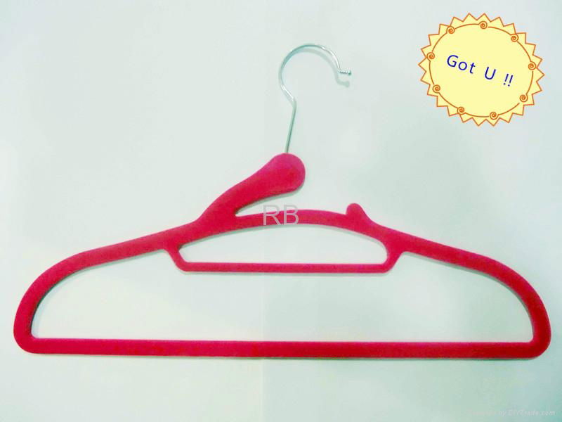 New style Fashionable  ABS plastic velvet flocked non-slip clothes  hanger 2
