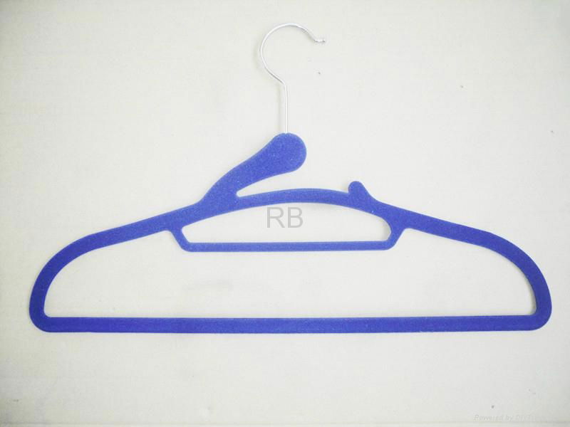 New style Fashionable  ABS plastic velvet flocked non-slip clothes  hanger 3