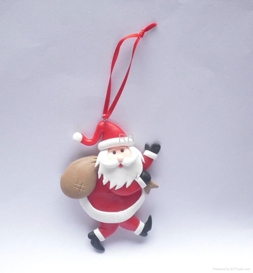 Santa Claus polymer clay christmas ornaments 2