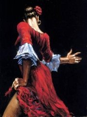 Flamenco Dancer III - Fabian Perez Canvas Oil Painting Reproduction