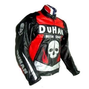 Duhan Motorcycle Racing Leather Jacket With Removable Armor Inside