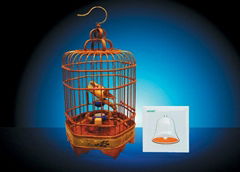 Battery operated door chime/all hand-made birdcage door chime