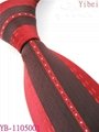 YIBEI Ties Unique Line Black Burgundy Vertical Striped Mens Silk Ties Neck Tie